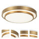 Helix LED 15.38 inch Aged Gold Brass Flush Mount Ceiling Light