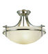 Vitalian 3 Light 22 inch Brushed Nickel Semiflush Ceiling Light in White Marbleized