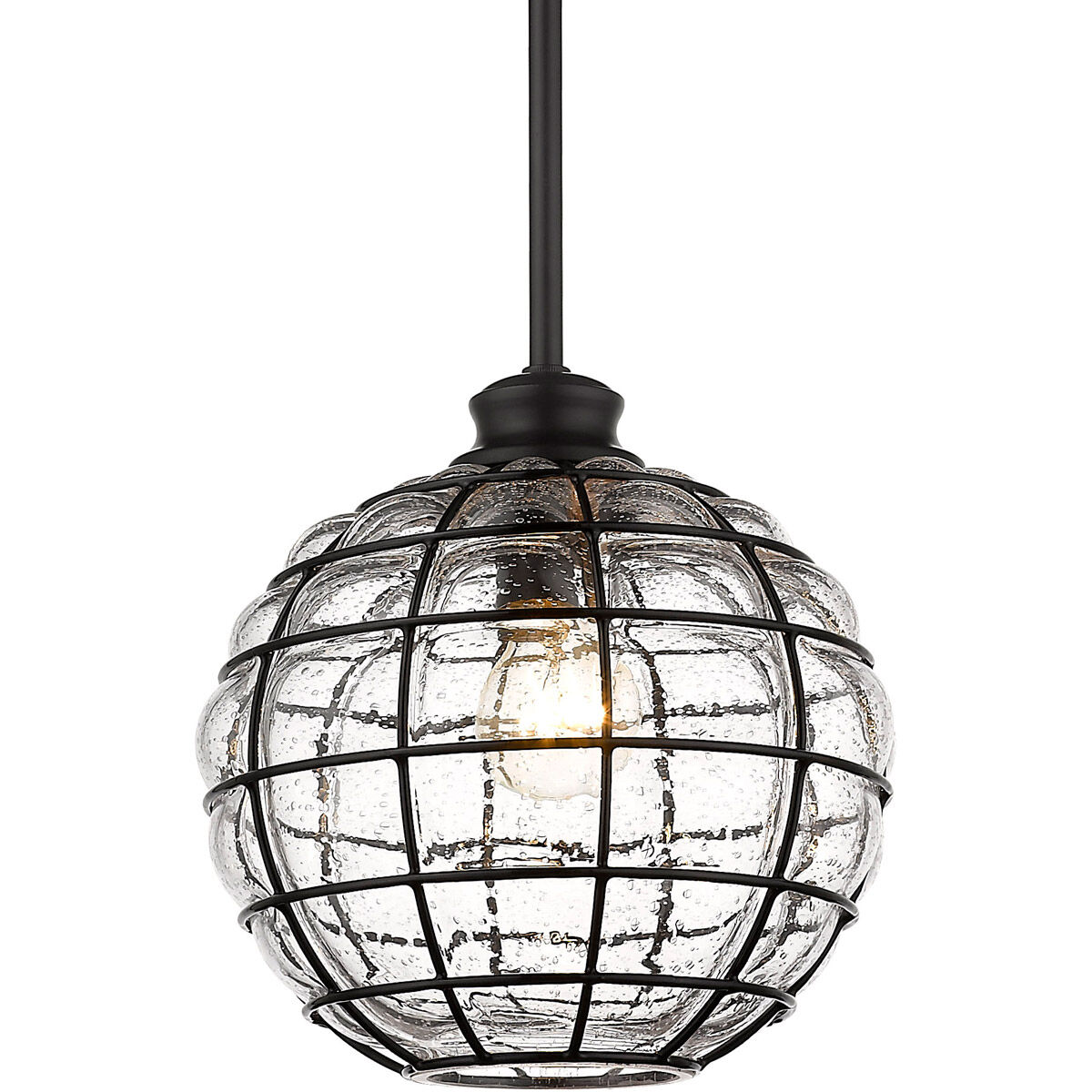 Powell 1 Light 9.88 inch Matte Black Mini Pendant Ceiling Light, Small