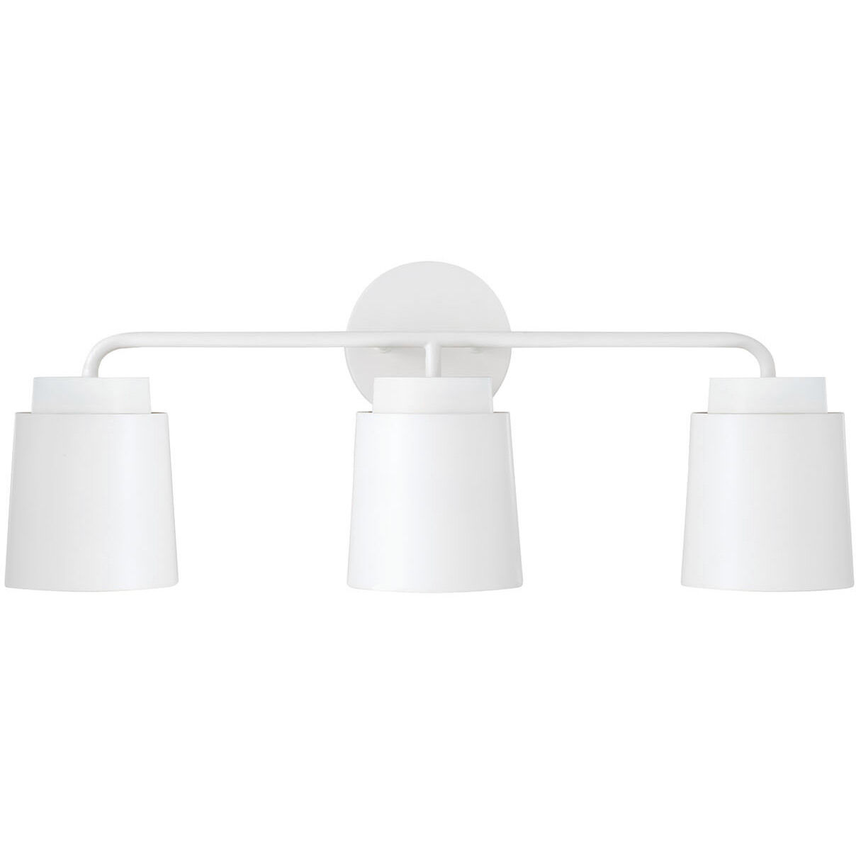 Pratt 3 Light 24.5 inch Matte White Vanity Light Wall Light