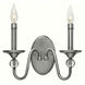 Eleanor 2 Light 12.75 inch Polished Antique Nickel Indoor Wall Sconce Wall Light