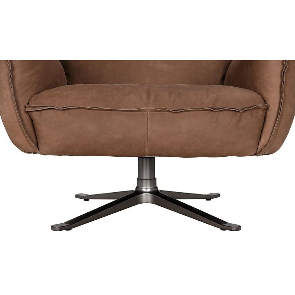 Lawrenceville Brown Leather Swivel Chair