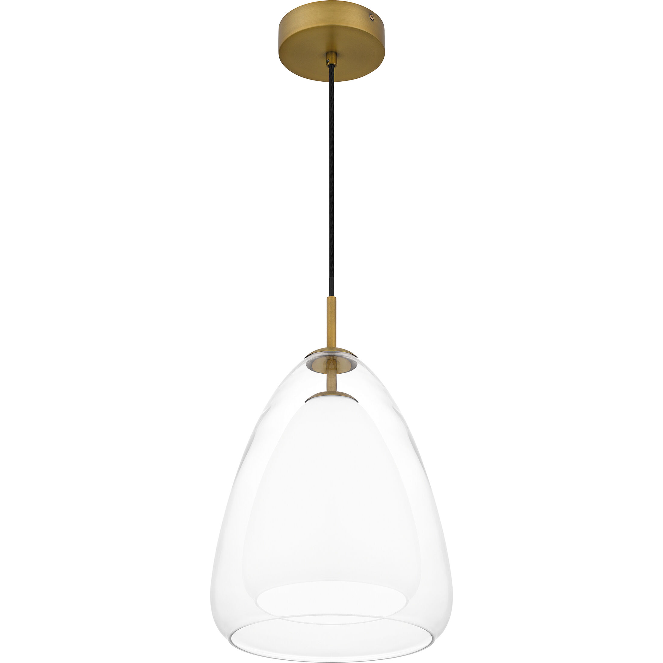 Aero 1 Light 11.75 inch Aged Brass Mini Pendant Ceiling Light