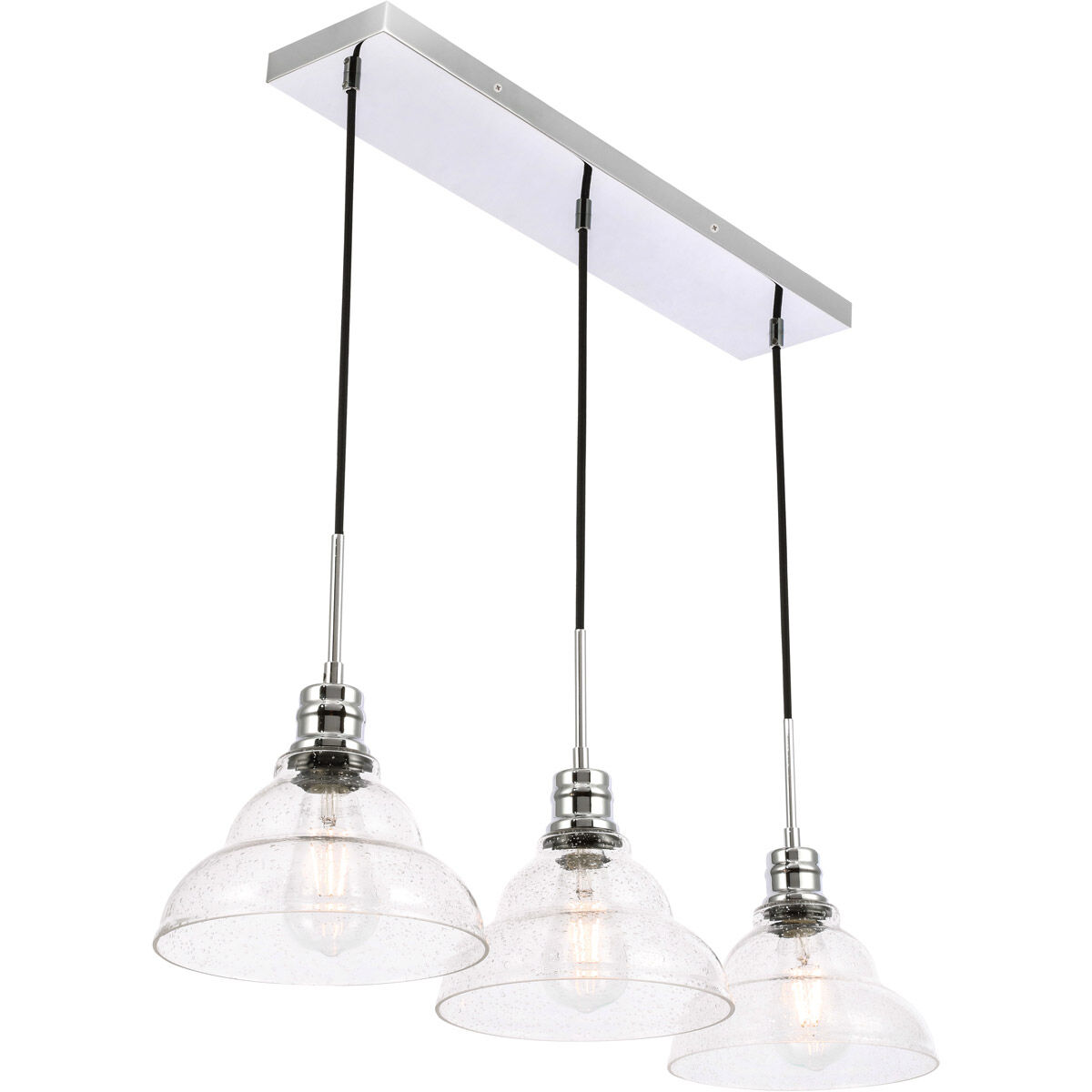Clive 3 Light 35 inch Chrome Pendant Ceiling Light