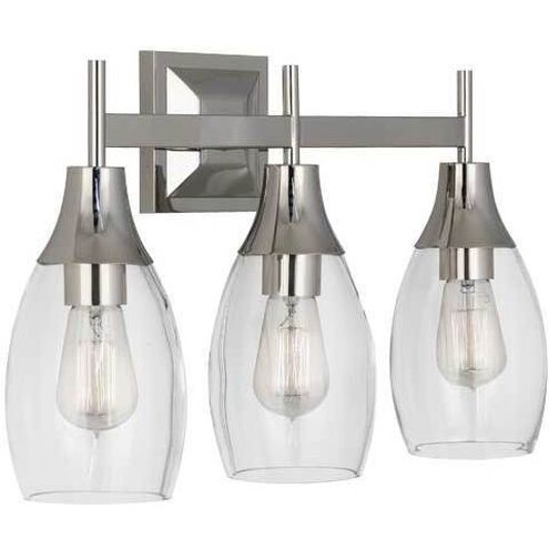 Grace 3 Light 20.88 inch Polished Nickel Wall Sconce Wall Light