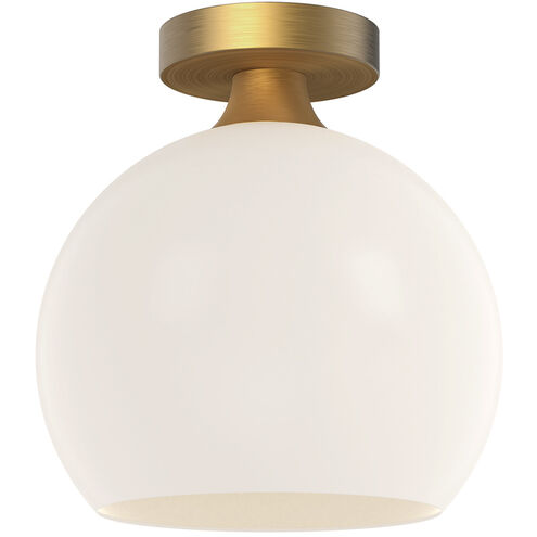 Alora Mood Castilla 1 Light 9.88 inch Aged Gold Flush Mount Ceiling Light in Opal Glass