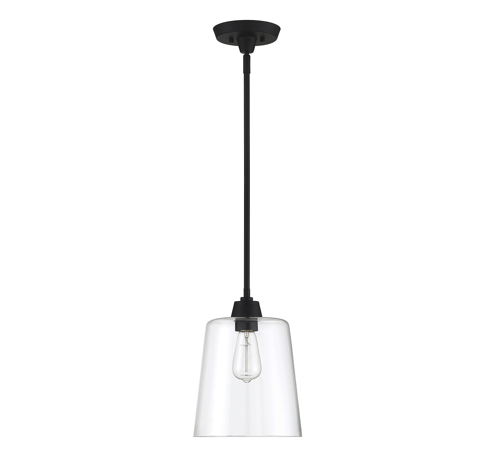 Industrial 1 Light 9.5 inch Matte Black Pendant Ceiling Light