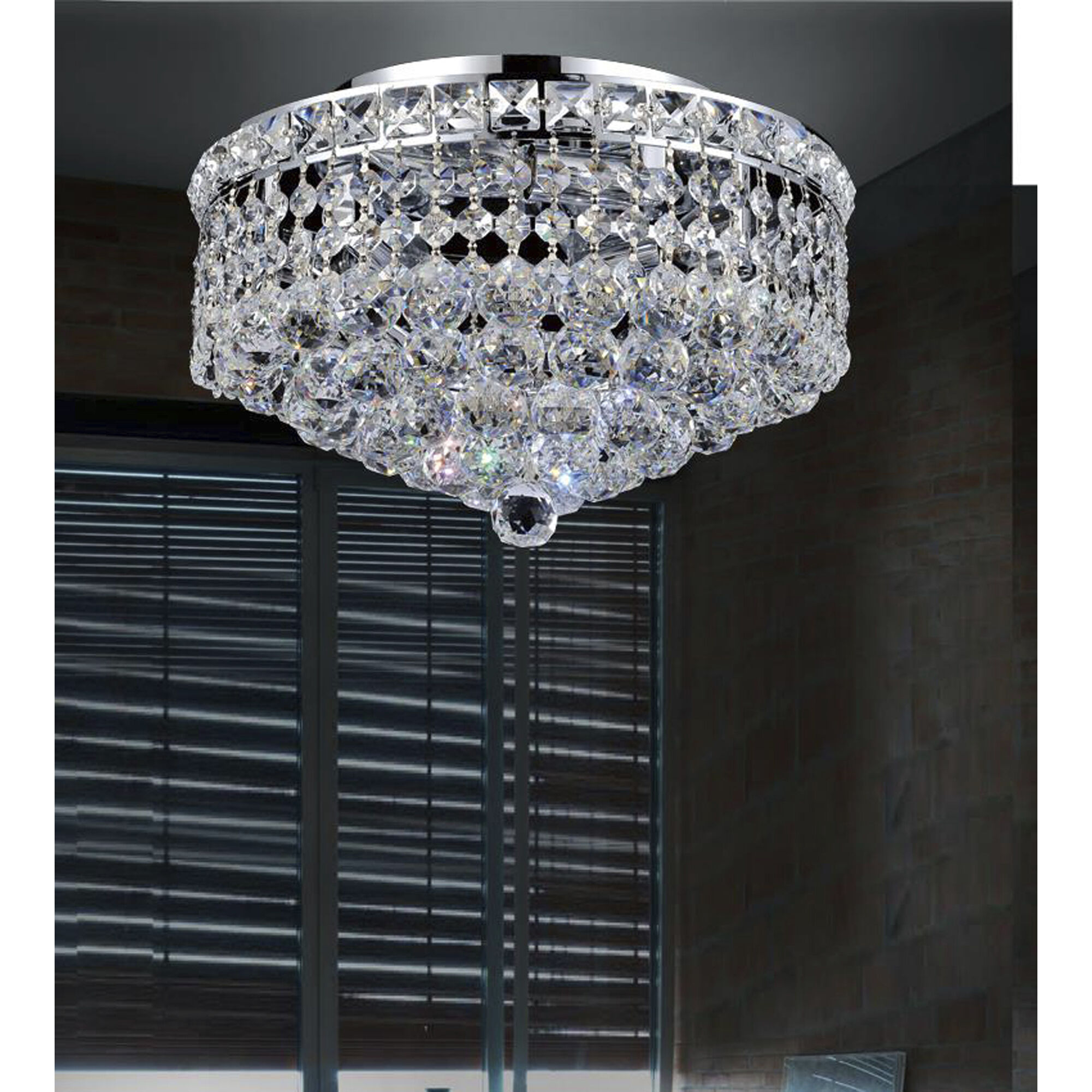 Luminous 3 Light 12 inch Chrome Flush Mount Ceiling Light