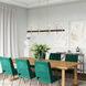 Denmark 8 Light 48 inch Satin Brass with Bronze Accents Linear Chandelier Ceiling Light