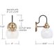Daphne 1 Light 6 inch Aged Brass and Black Sconce Wall Light
