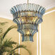 Toscano 10 Light 26.38 inch Antique Brass Chandelier Ceiling Light in Blue Glass