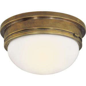 Chapman & Myers Marine 2 Light 12.75 inch Hand-Rubbed Antique Brass Flush Mount Ceiling Light, Large