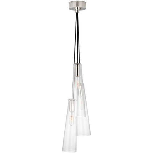 Ray Booth Osvaldo LED 9 inch Polished Nickel Triple Pendant Ceiling Light