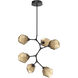 Gem LED 30 inch Matte Black Chandelier Ceiling Light in Bronze, 2700K LED, Modern Vine
