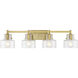 Dover 4 Light 33.25 inch Warm Brass Bathroom Vanity Light Wall Light
