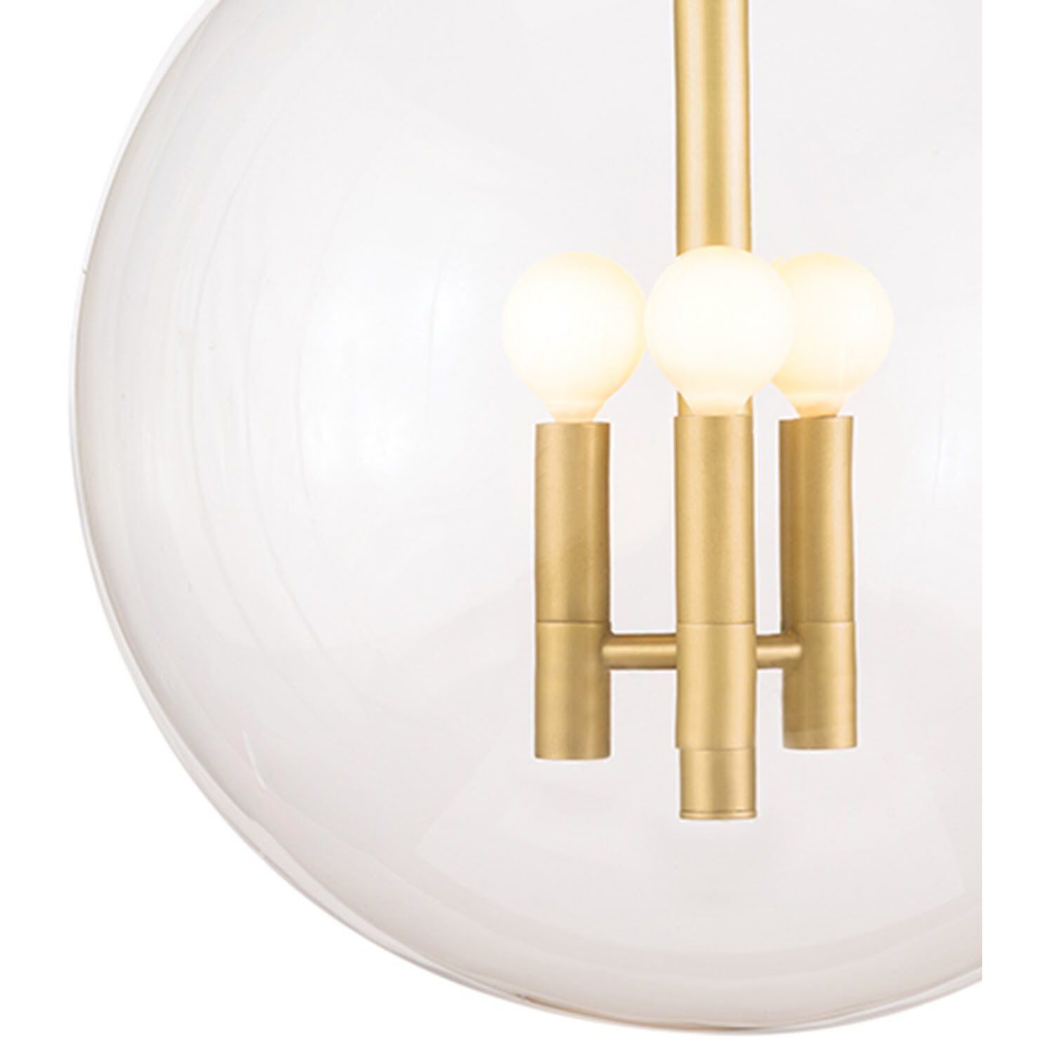 Cafe 3 Light 12 inch Natural Brass Pendant Ceiling Light, Small