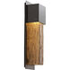 Outdoor Square Motif 1 Light 29 inch Statuary Bronze Outdoor Sconce in GU10 Halogen, Frosted Granite, XL Square