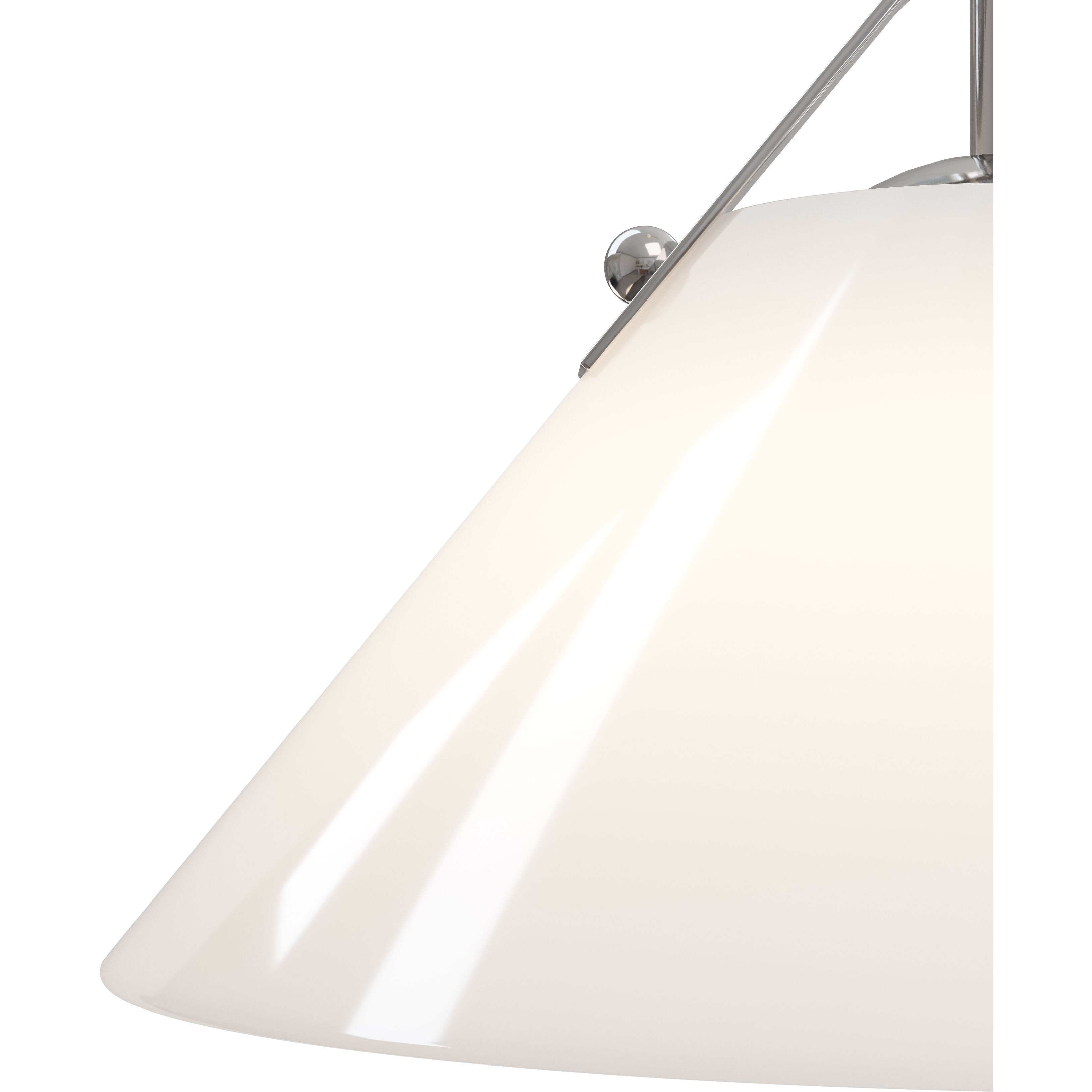 Bronwen 1 Light 19 inch Opaque White/Polished Nickel Pendant Ceiling Light