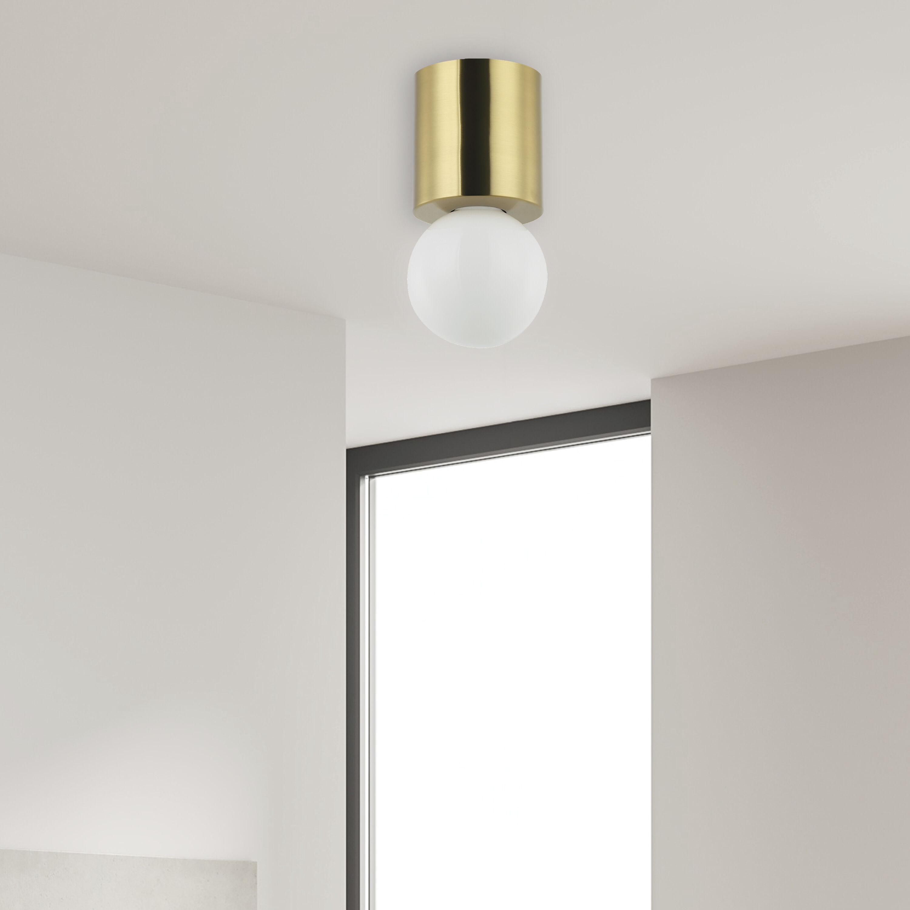 Theron 1 Light 4.75 inch Aged Brass Flush Mount Ceiling Light