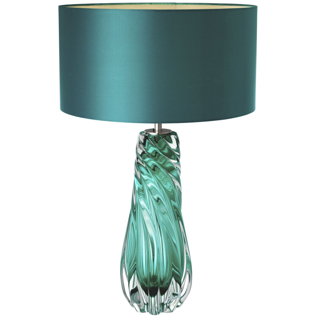 Barron 26.38 inch 40 watt Turquoise Solid Glass Table Lamp Portable Light
