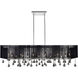 Water Drop 17 Light 13 inch Chrome Drum Shade Chandelier Ceiling Light in Black / Smoke
