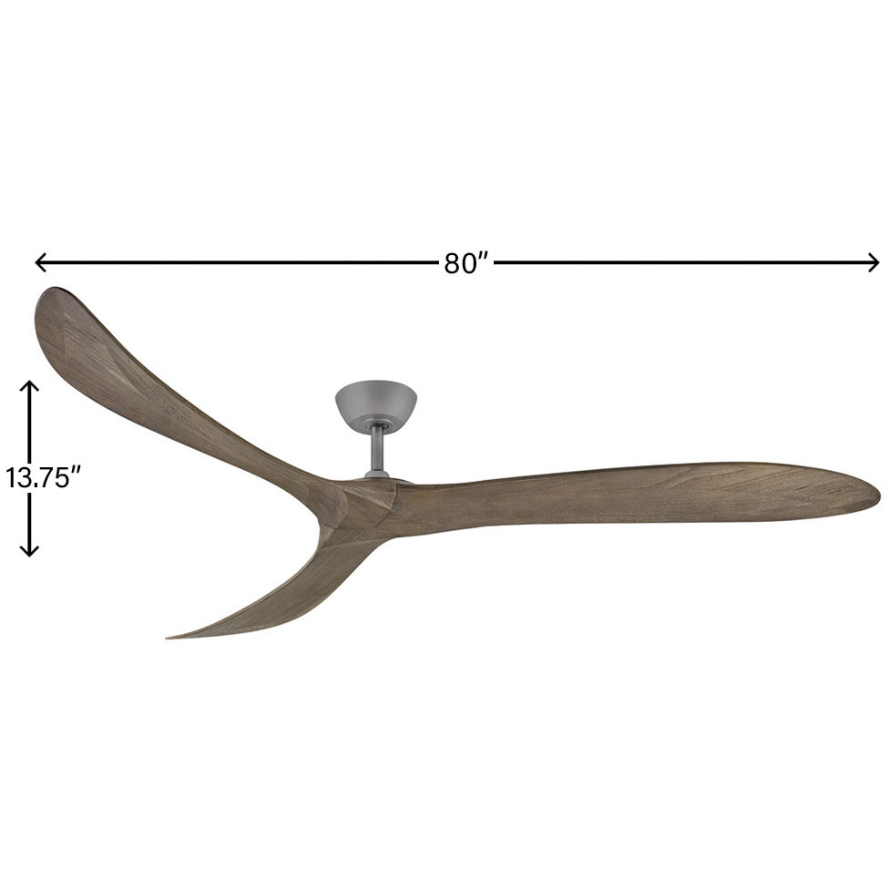 Swell 80 inch Graphite with Driftwood Blades Fan