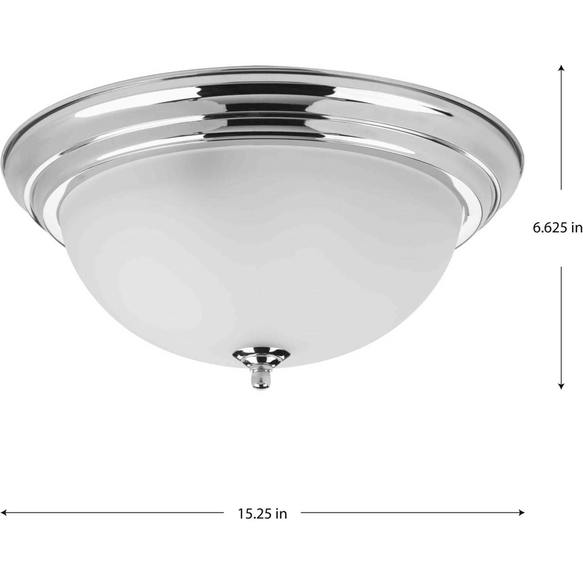 Dome Glass CTC 3 Light 15.25 inch Polished Chrome Flush Mount Ceiling Light in Etched