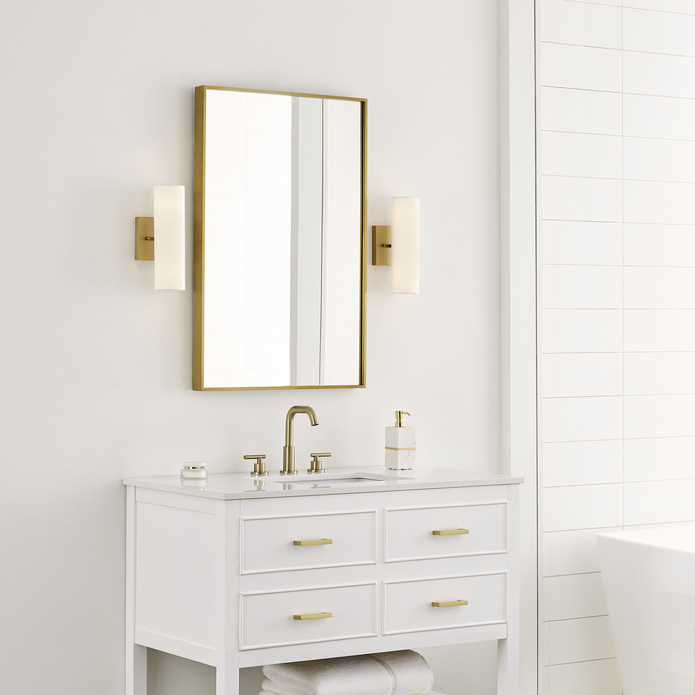 Drew & Jonathan Capalino 2 Light 5 inch Satin Brass Sconce Wall Light