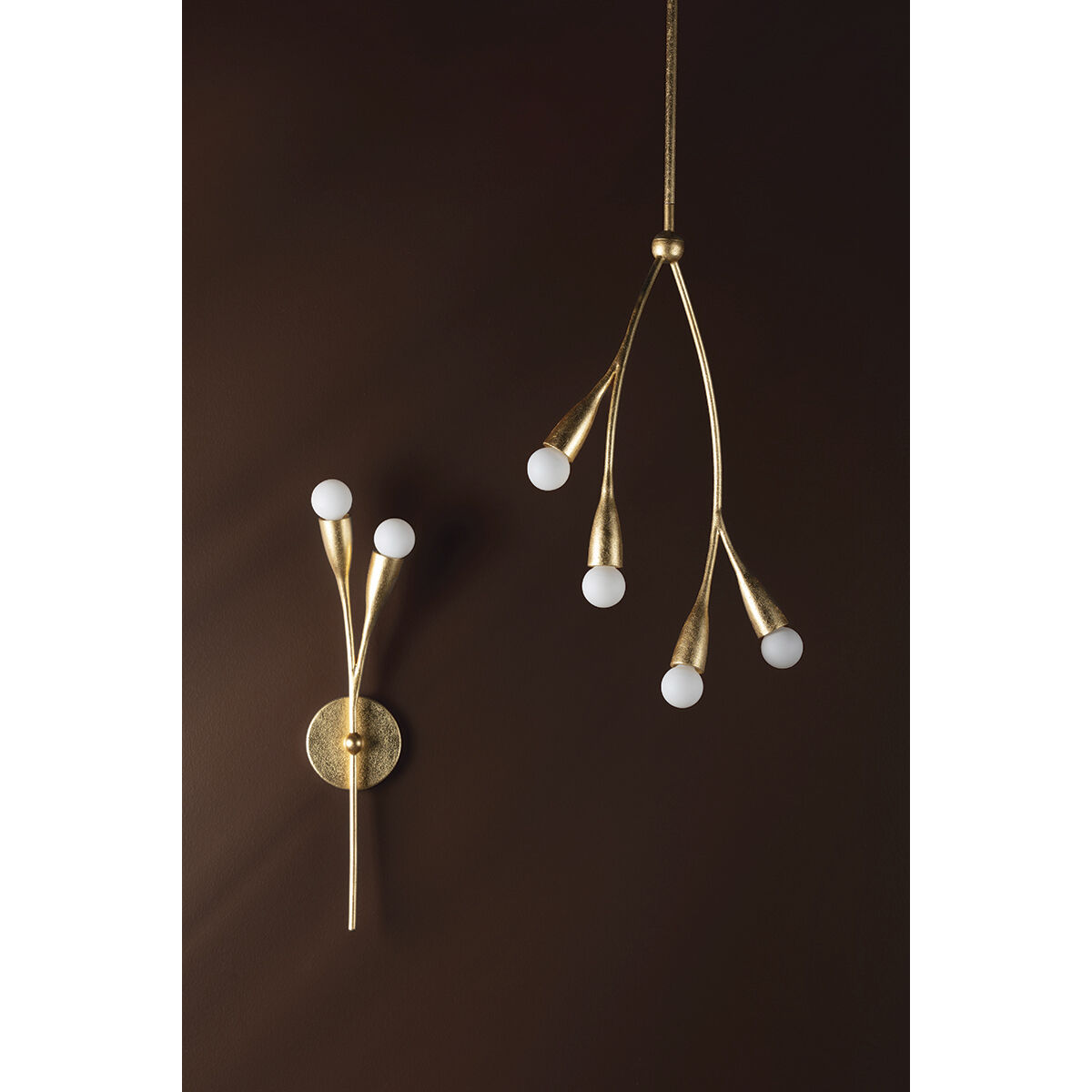Elsa 4 Light 14 inch Gold Leaf Pendant Ceiling Light