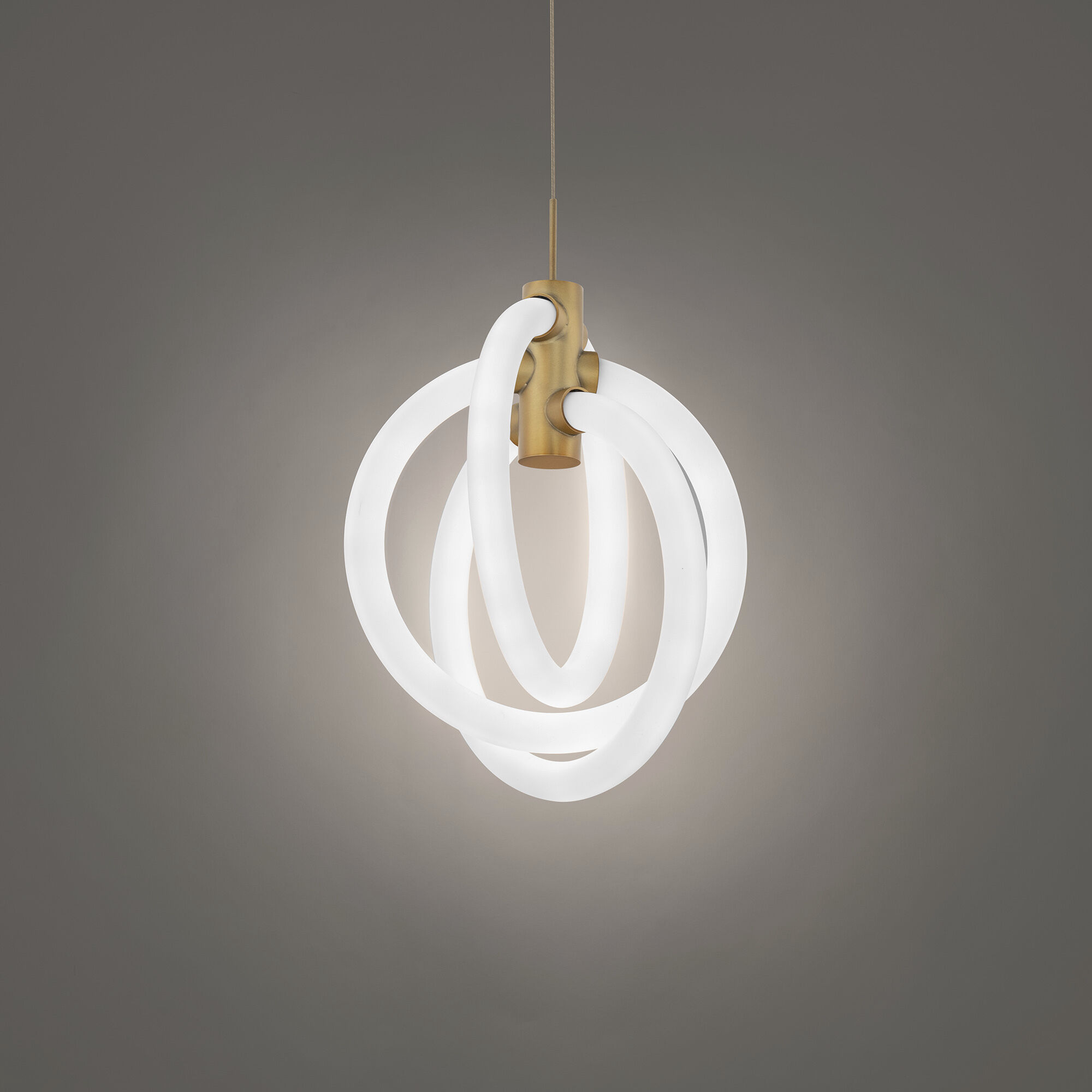 Knot LED 10 inch Aged Brass Pendant Ceiling Light in 2700K, dweLED