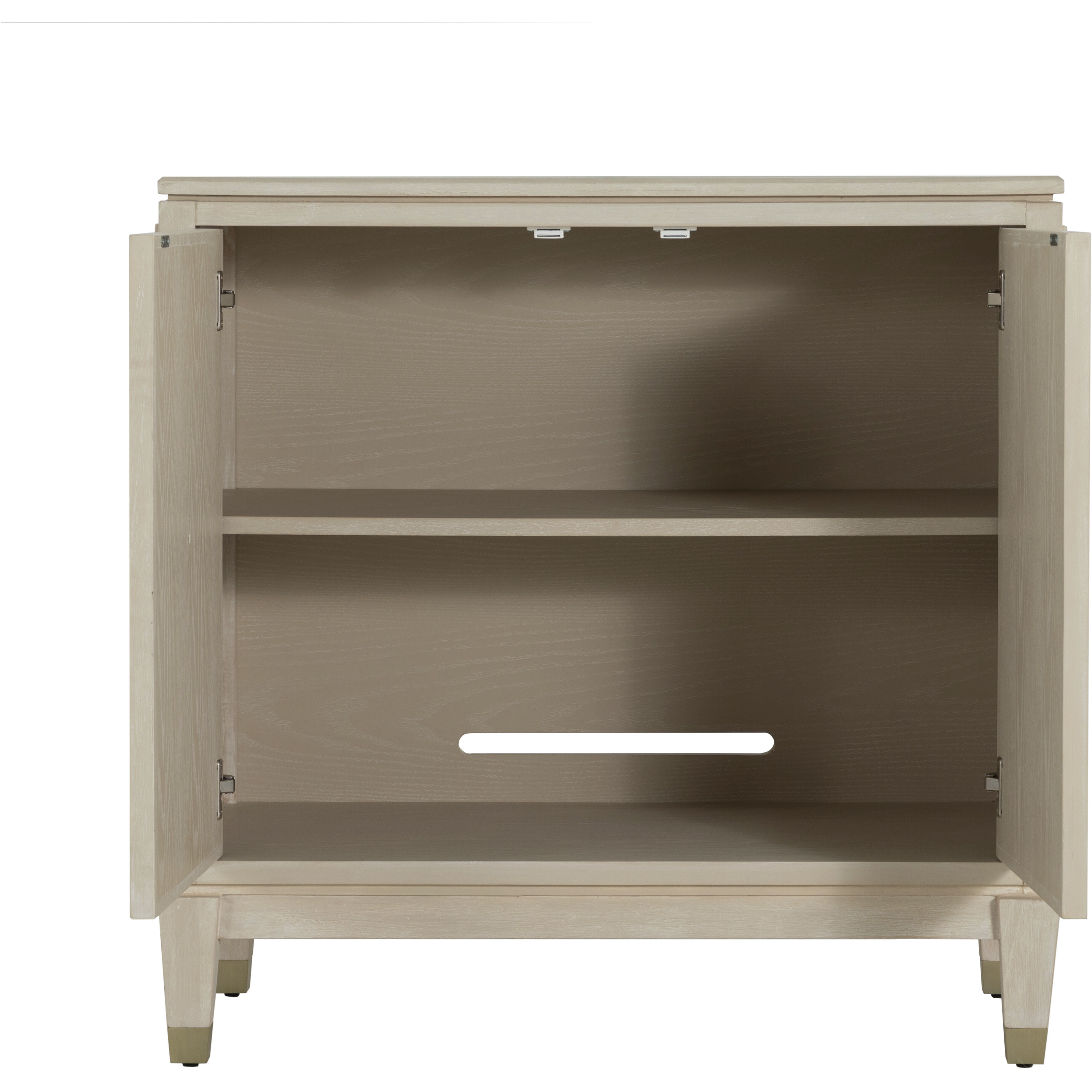 Strella Stainless Champagne / Cerused White Cabinet