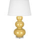 Triple Gourd 33 inch 150.00 watt Sunset Yellow Table Lamp Portable Light in Lucite