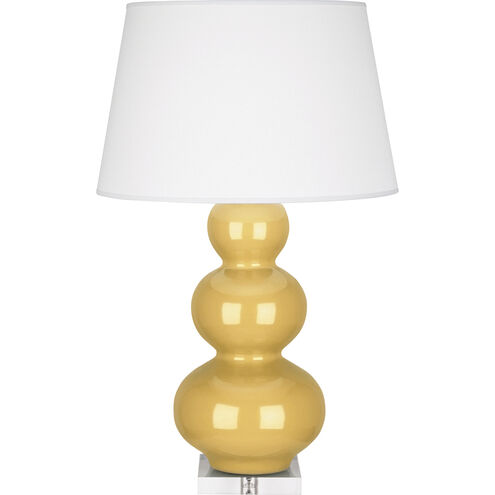 Triple Gourd 33 inch 150.00 watt Sunset Yellow Table Lamp Portable Light in Lucite