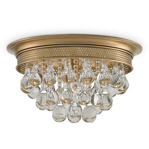 Worthing 1 Light 14 inch Antique Brass Flush Mount Ceiling Light