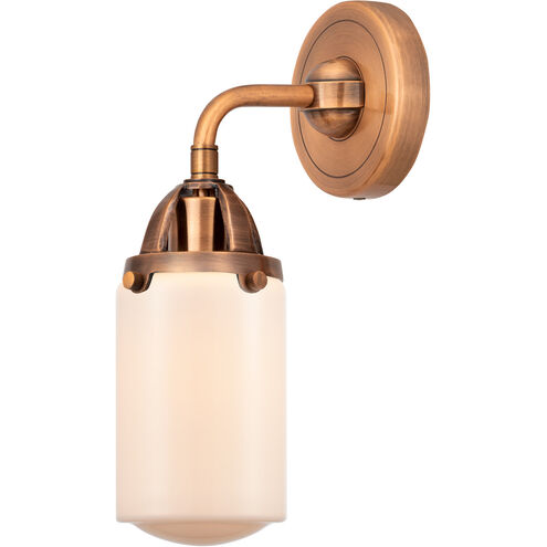 Nouveau 2 Dover LED 5 inch Antique Copper Sconce Wall Light in Matte White Glass