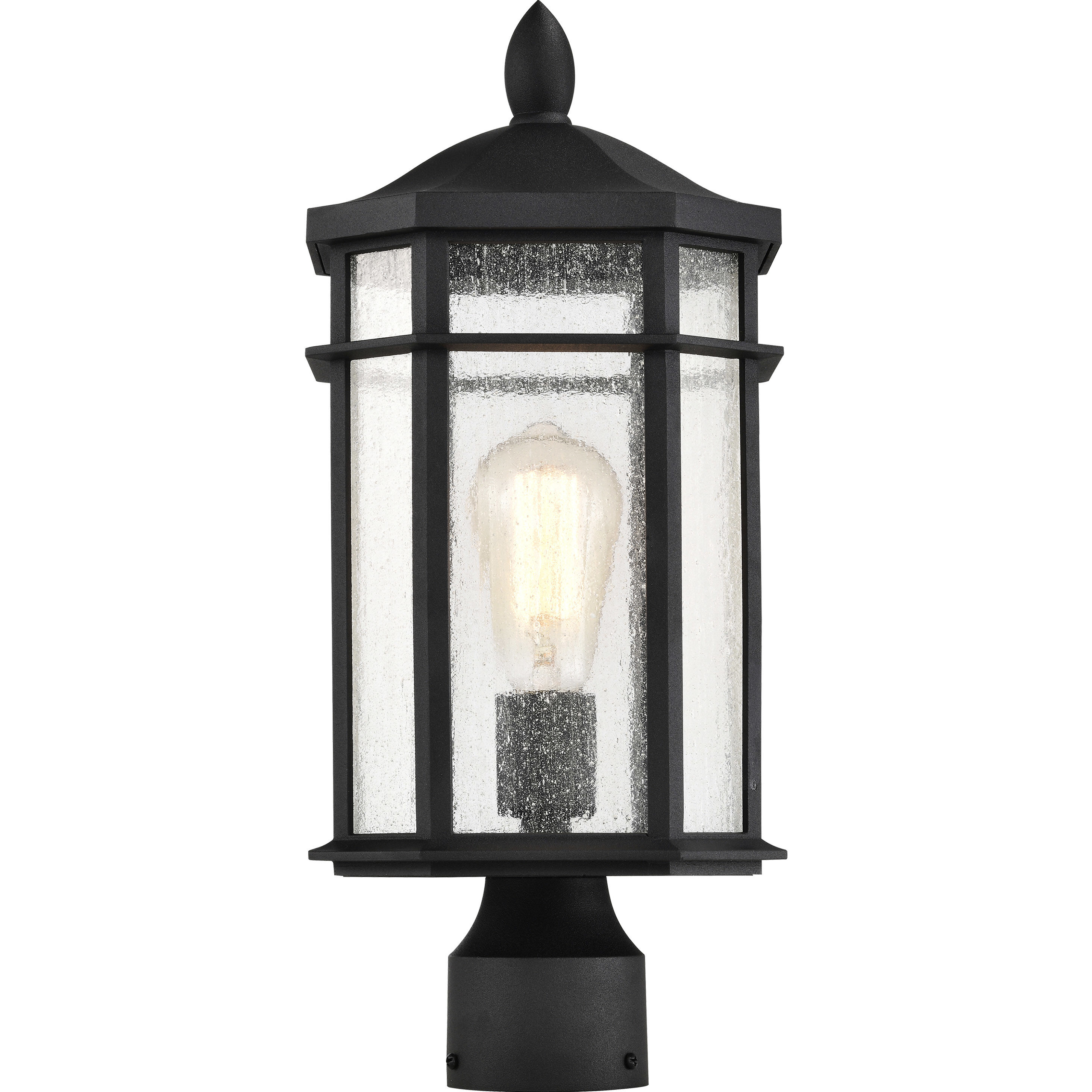 Raiden 18 inch Matte Black Post Lantern