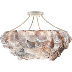Seahouse 6 Light 22 inch Smokewood/Natural Shell Chandelier Ceiling Light, Convertible to Semi-Flush