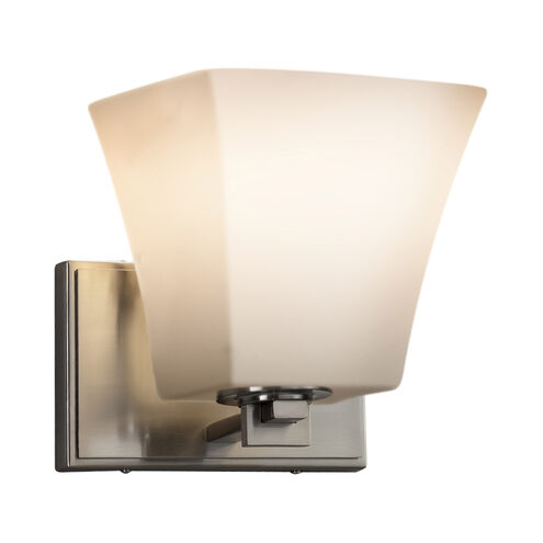 Fusion LED 7 inch Brushed Nickel Wall Sconce Wall Light in 700 Lm LED, Square Flared, Opal Fusion