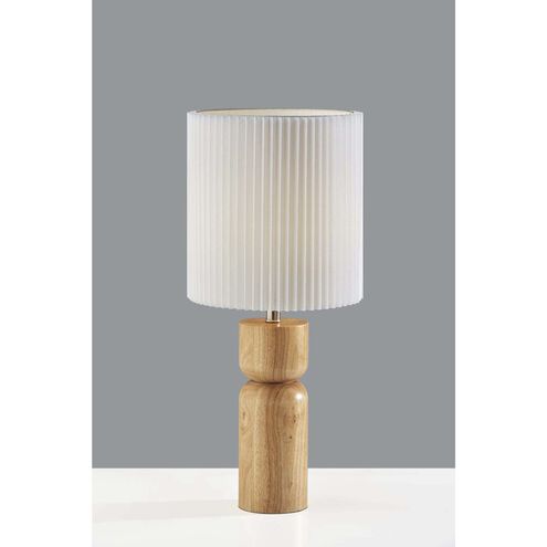 James 28 inch 100.00 watt Natural Wood Table Lamp Portable Light