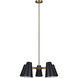 Harken 5 Light 26 inch Black/Gold Chandelier Ceiling Light