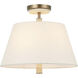 Rockford 3 Light 16 inch Brontourage and Travertine Semi Flush Mount Ceiling Light