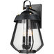 Mariner 2 Light 17.5 inch Black and Antique Brass Outdoor Wall Mount, Large