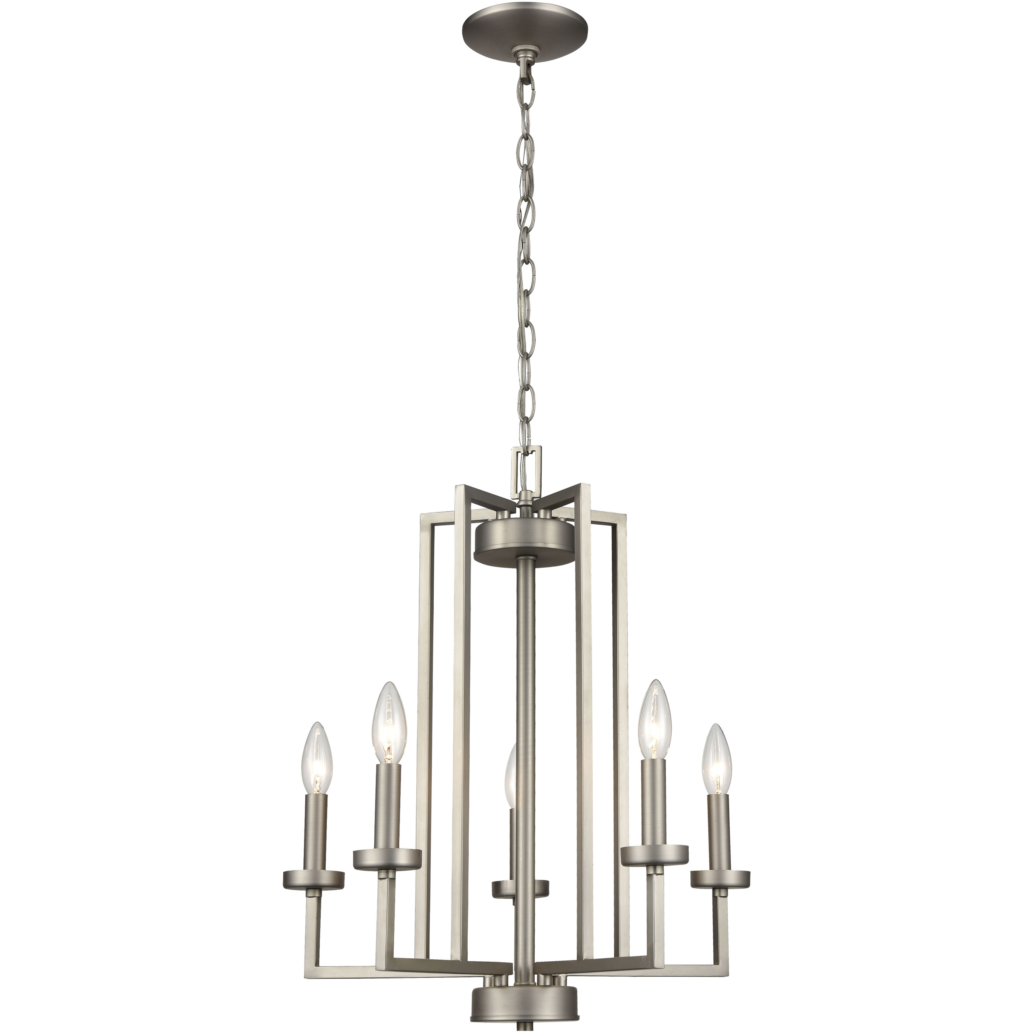 West End 5 Light 20 inch Brushed Nickel Chandelier Ceiling Light