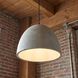Industrial 1 Light 16 inch Concrete with Matte Black Pendant Ceiling Light