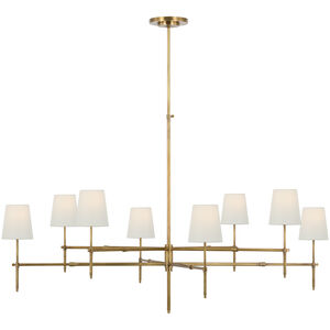 Thomas O'Brien Bryant LED 60 inch Hand-Rubbed Antique Brass Two Tier Chandelier Ceiling Light, Grande