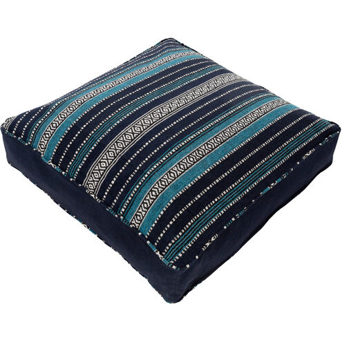 Maya 26 X 26 inch Navy/Sky Blue/White Pillow Cover