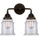 Nouveau 2 Canton LED 14 inch Oil Rubbed Bronze Bath Vanity Light Wall Light in Clear Glass