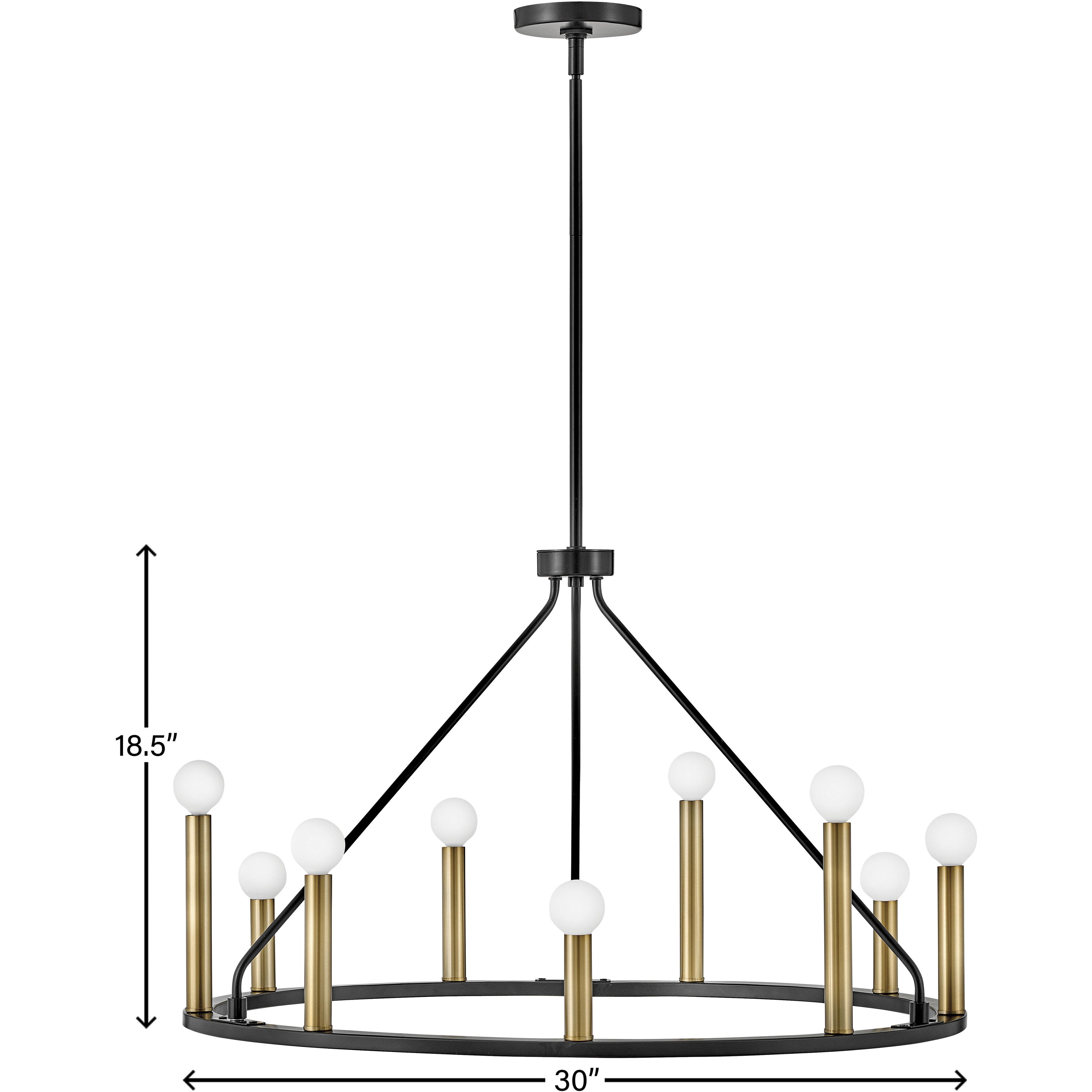 Lazlo LED 30 inch Black Chandelier Ceiling Light