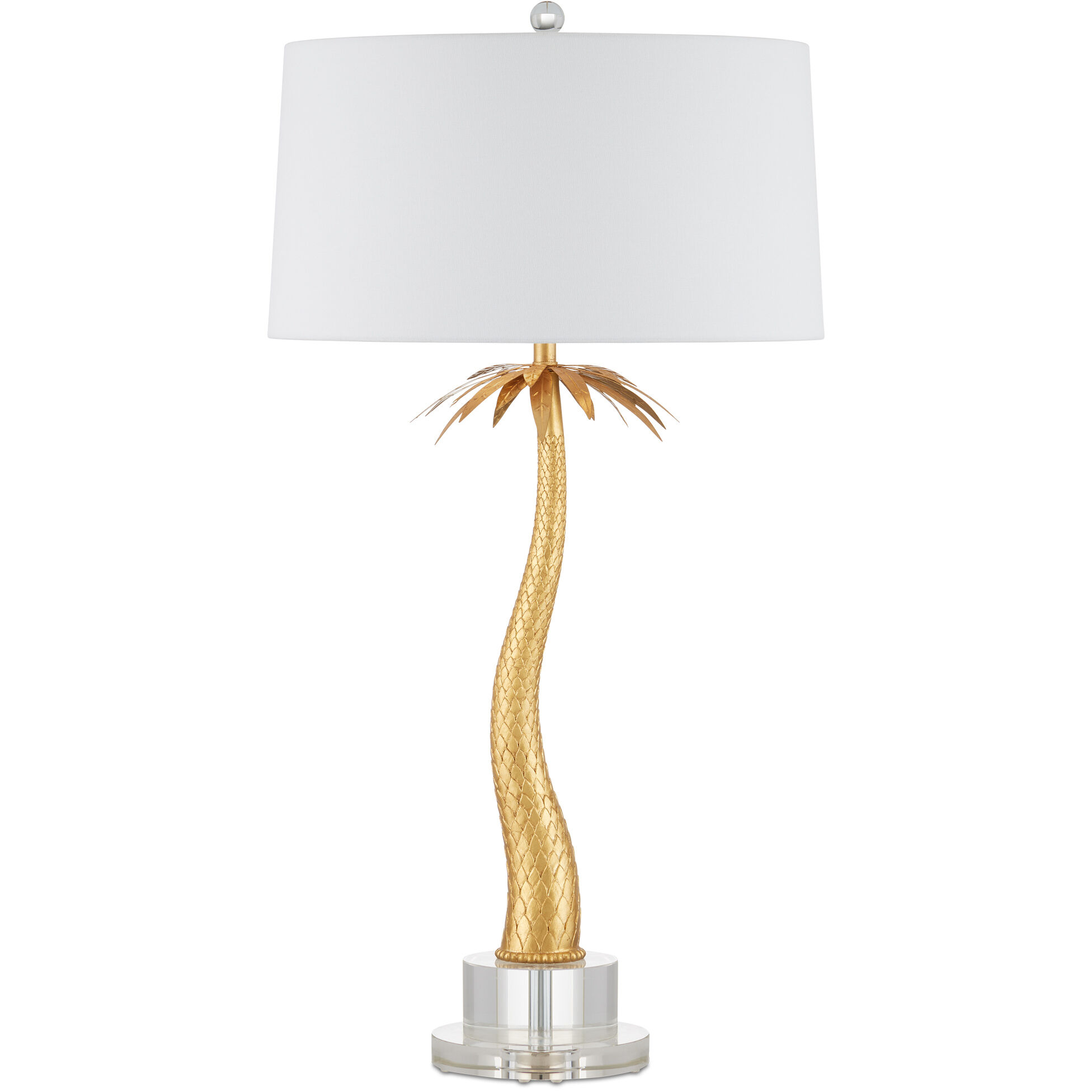 Mazari 35 inch 60 watt Contemporary Gold Leaf/Clear Table Lamp Portable Light