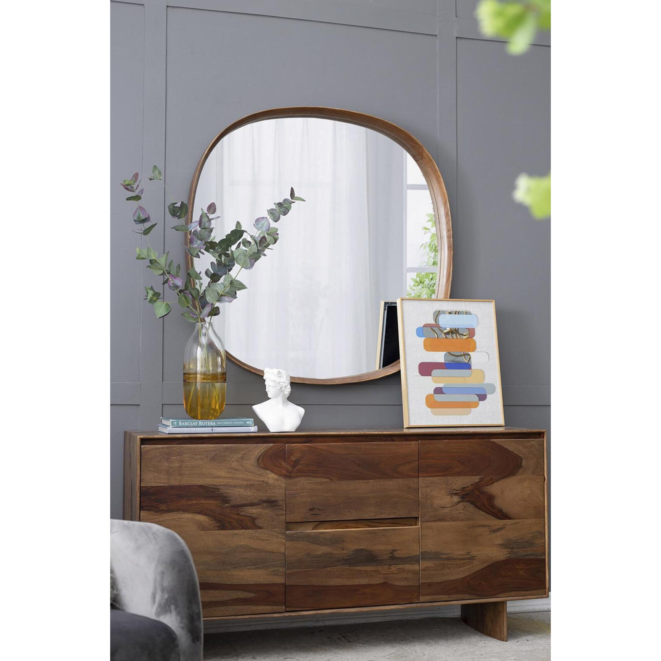 Wayne 42.1 X 41.3 inch Brown Wall Mirror